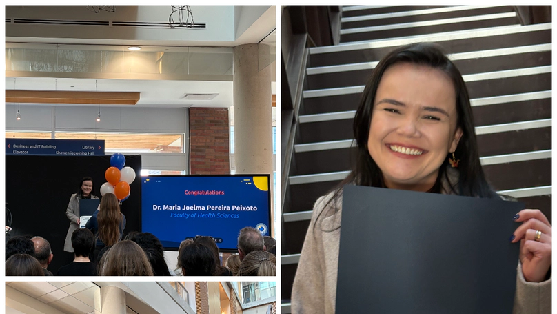 Joelma wins the Postdoctoral Fellow Excellence Award at the Ontario Tech Student Leadership Awards